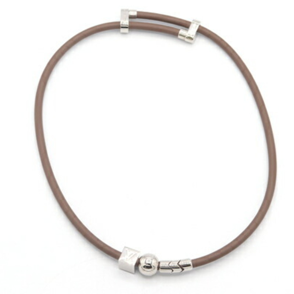 LOUIS VUITTON Gray Leather Necklace - Picture 2 of 6